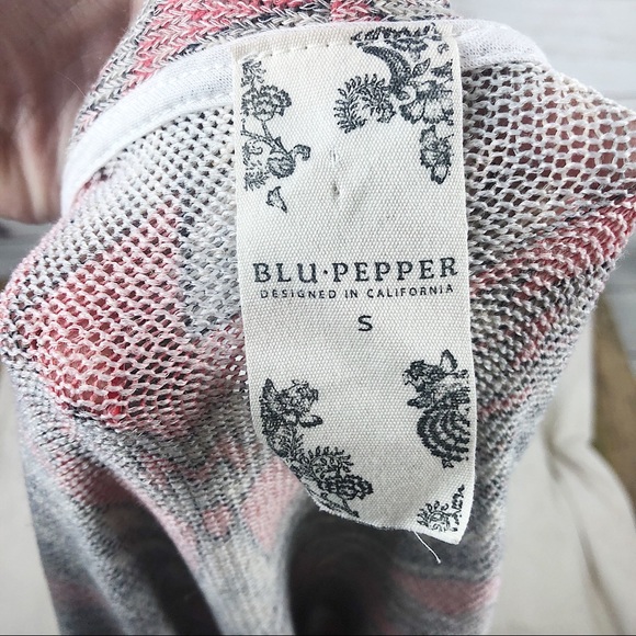 Blu Pepper Pink & Gray Western Open Cardigan Small - Picture 8 of 8